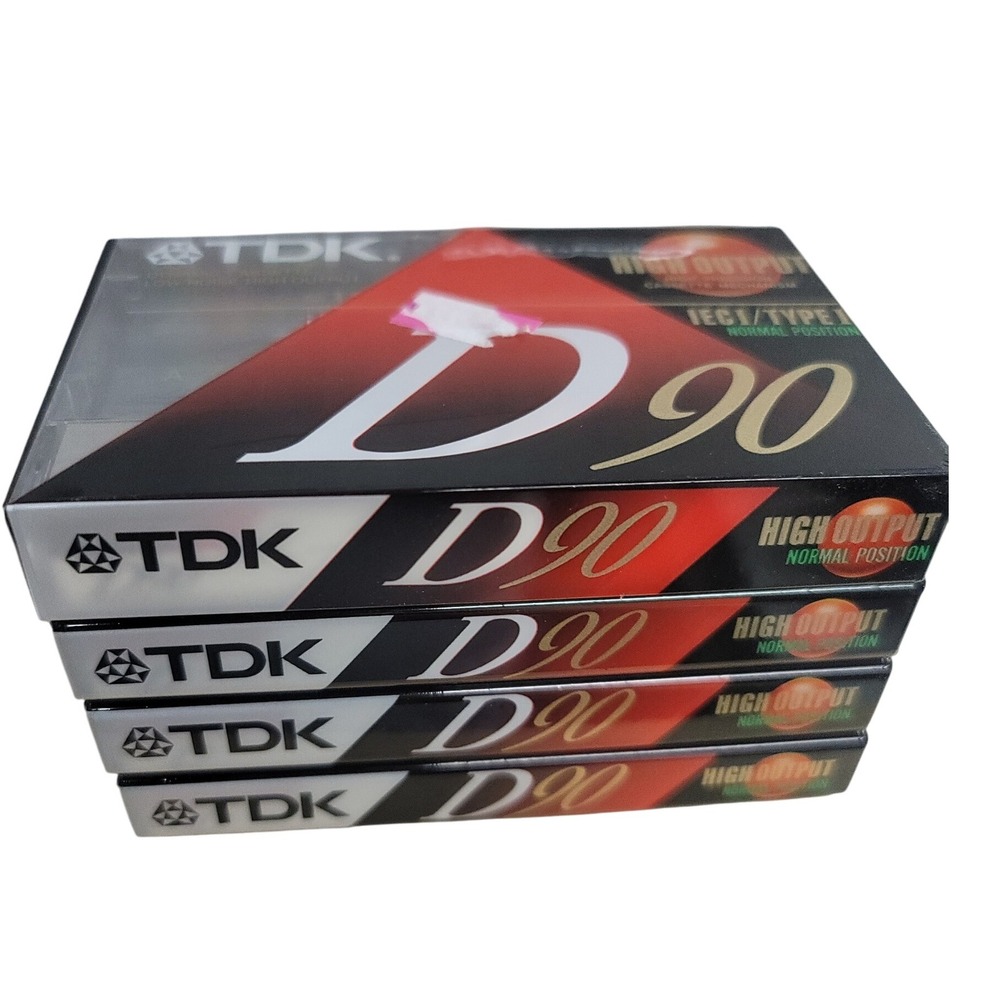 TDK D90 High‎ Output Audio Cassette Tapes IEC I Type Normal Position Lot of 4